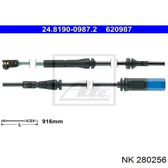 280256 NK sensor dianteiro de desgaste das sapatas do freio