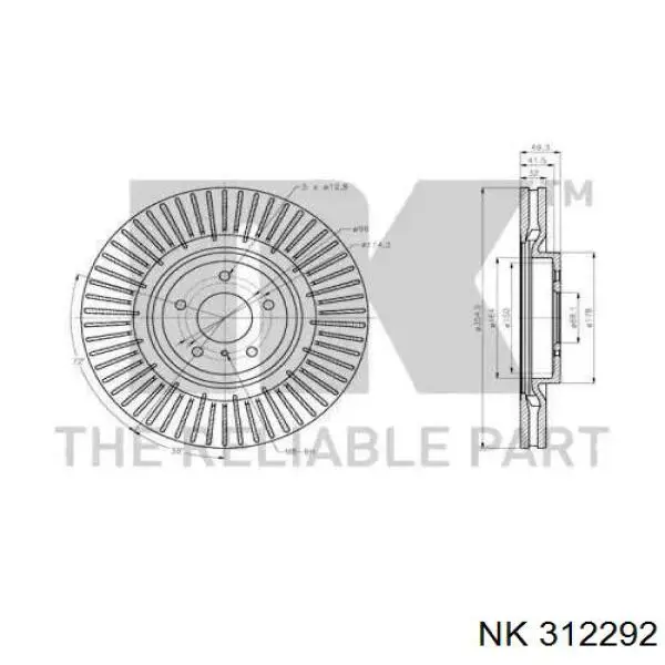 Тормоз дисковый передний NK 312292 цена, от 92.18 USD