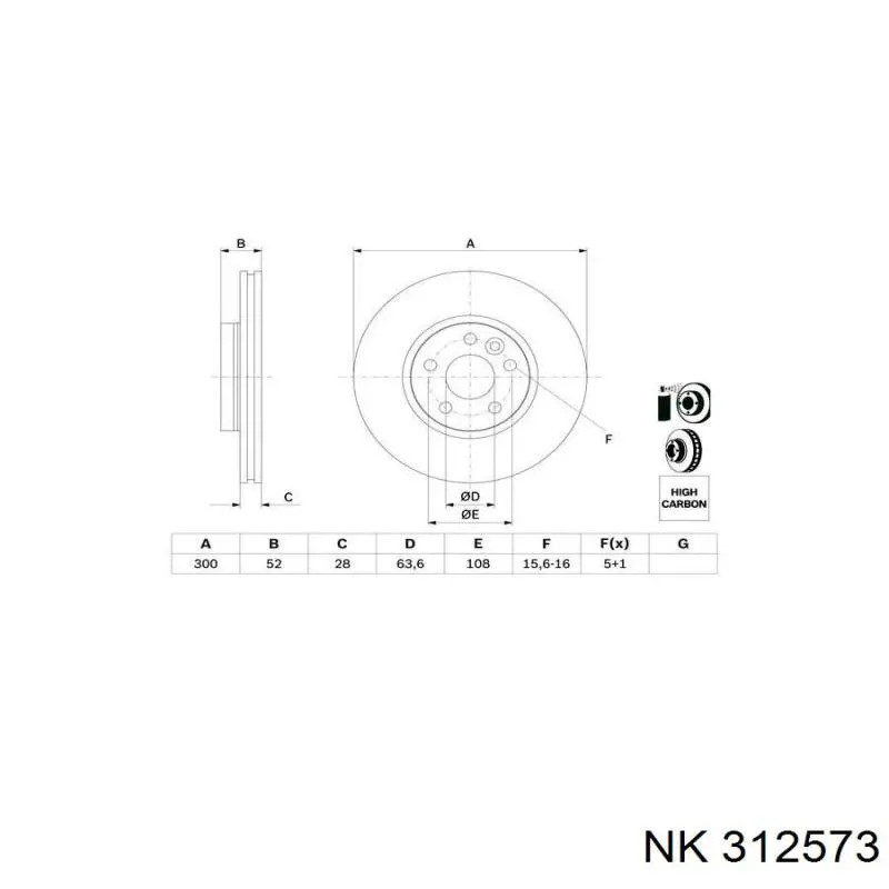 312573 NK Диск тормозной передний