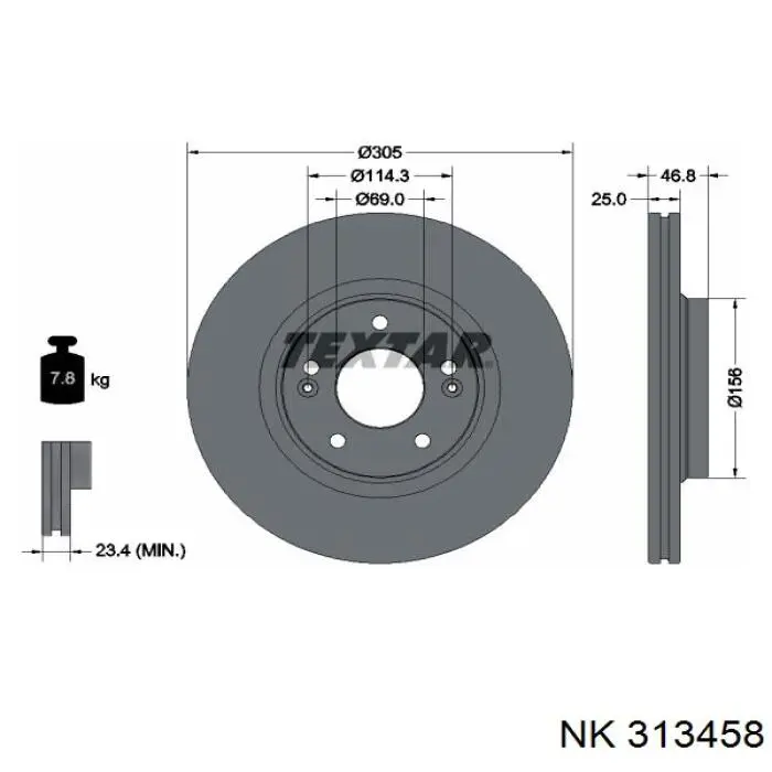 Купить 313458 NK Ротор тормозной
