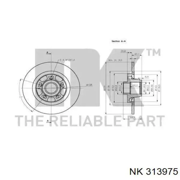Купить 313975 NK Диск тормозной задний
