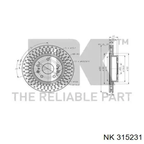 315231 NK disco do freio dianteiro