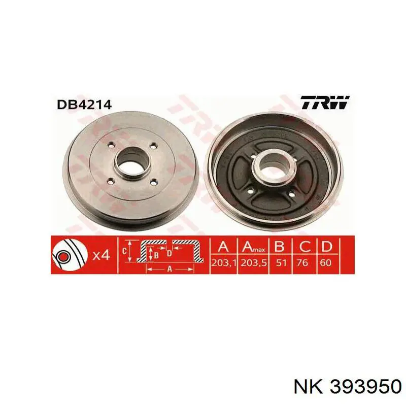 393950 NK Тормозной барабан