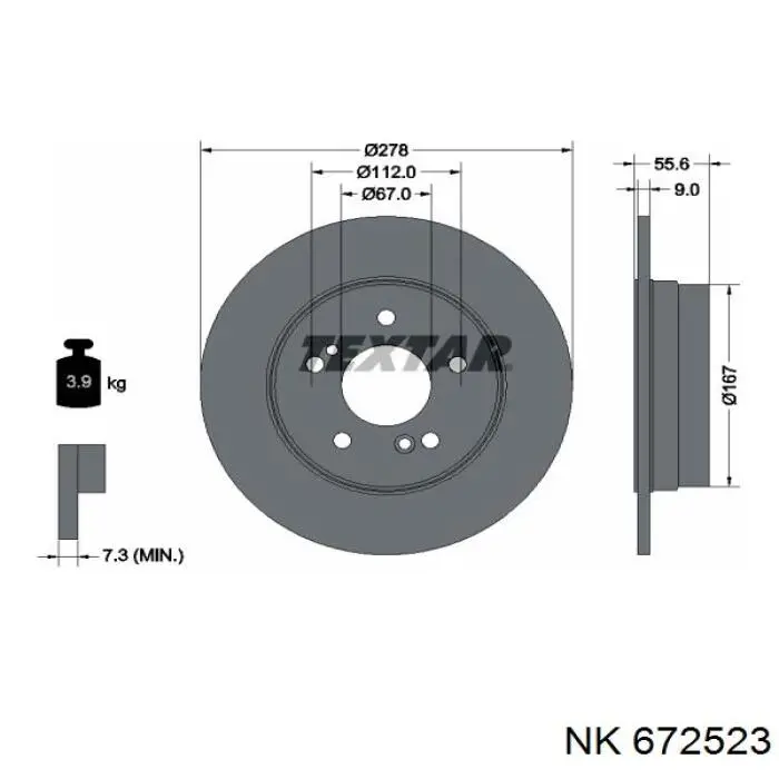 Опора стойки амортизатора заднего NK 672523