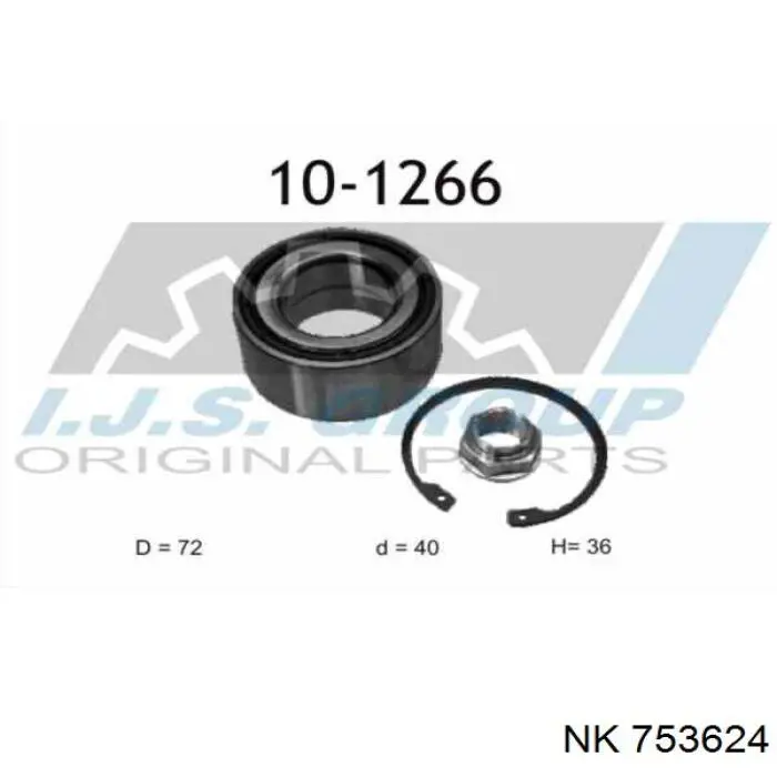 Подшипник ступицы 753624 NK