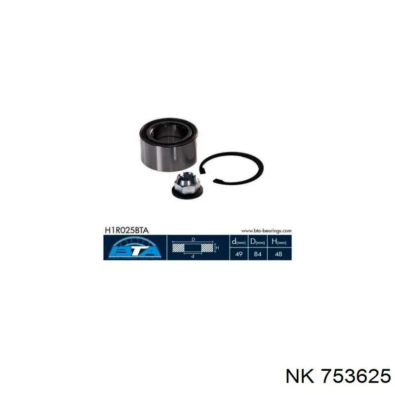 Купить 753625 NK Подшипник передней ступицы