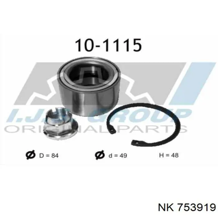 Купить 753919 NK Подшипник передней ступицы