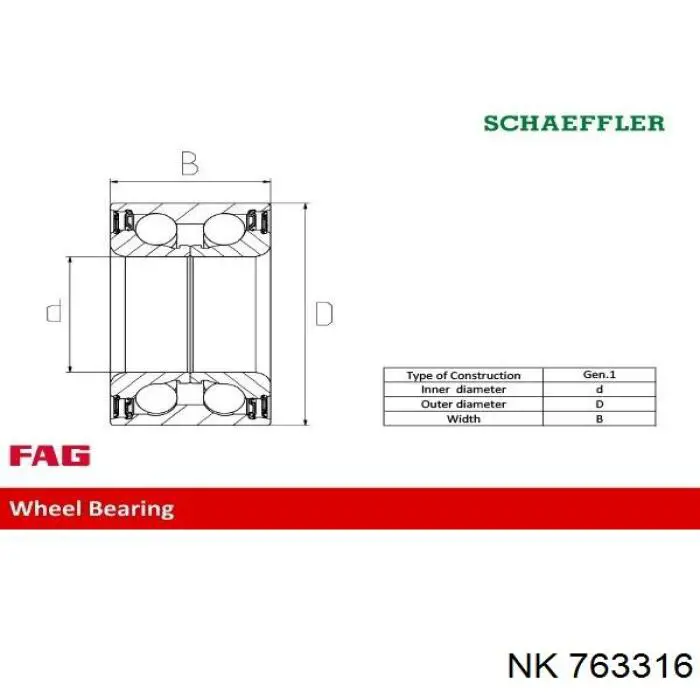 Купить 763316 NK Подшипник задней ступицы