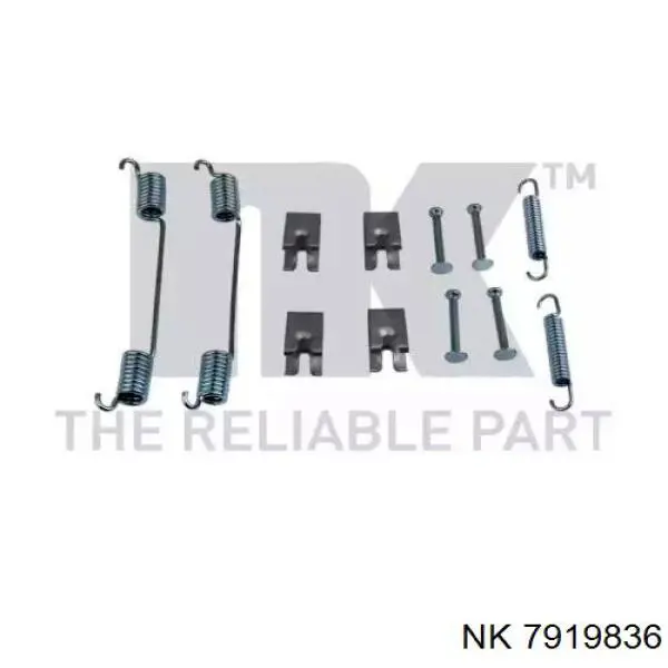 Монтажный комплект задних барабанных колодок 7919836 NK