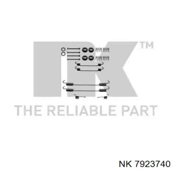 7923740 NK монтажный комплект задних барабанных колодок