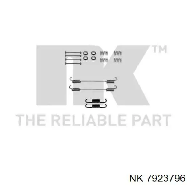 7923796 NK монтажный комплект задних барабанных колодок
