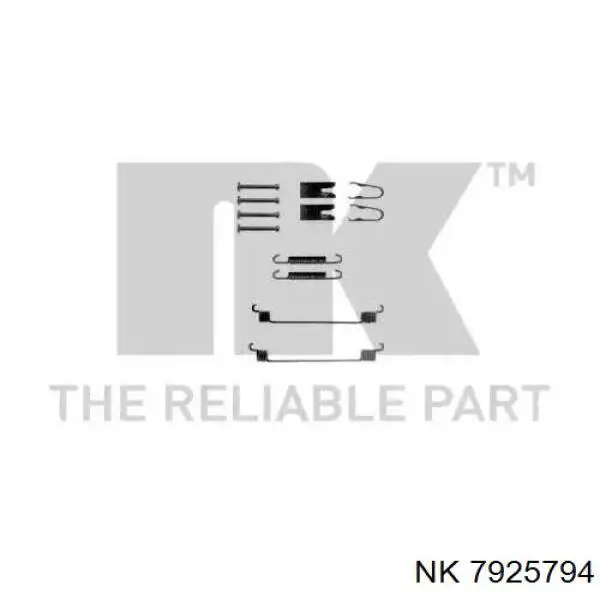 7925794 NK монтажный комплект задних барабанных колодок