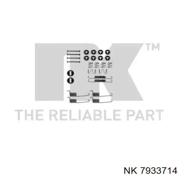 Монтажный комплект задних барабанных колодок 7933714 NK