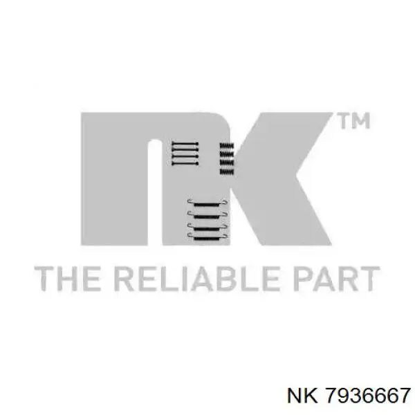 7936667 NK монтажный комплект задних барабанных колодок