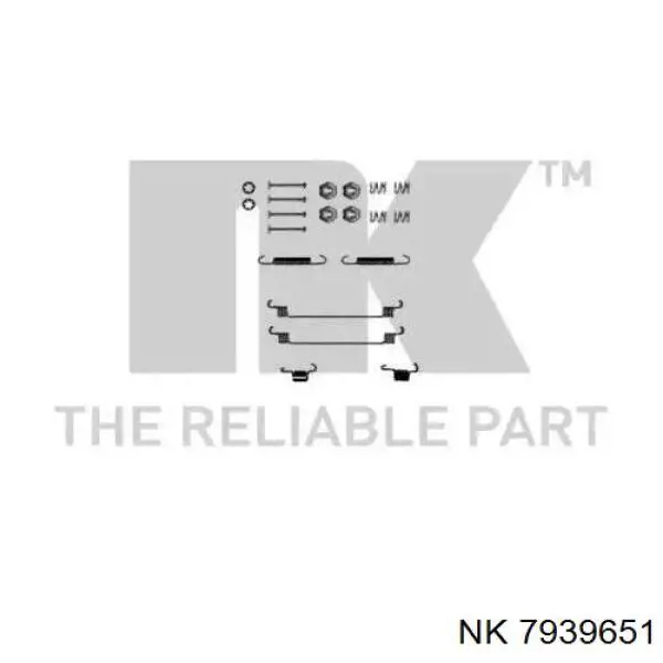 Монтажный комплект задних барабанных колодок 7939651 NK