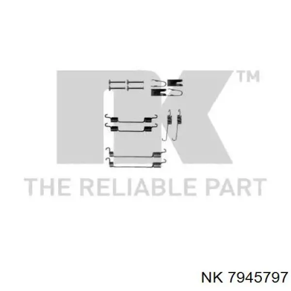 Монтажный комплект задних барабанных колодок 7945797 NK