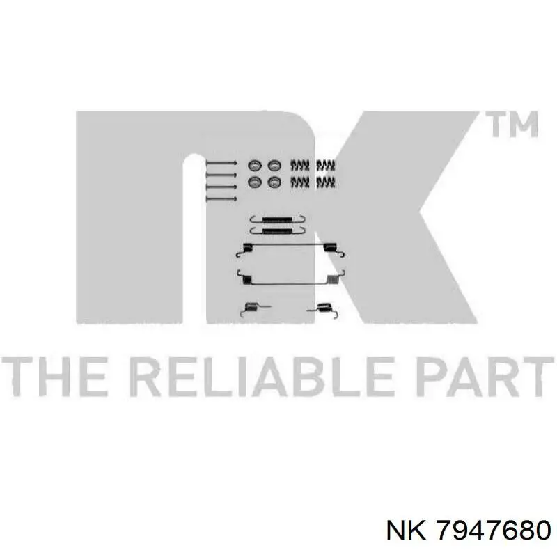 Купить 7947680 NK Монтажный комплект задних барабанных колодок