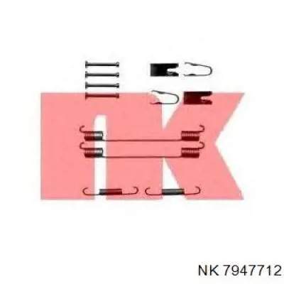 Монтажный комплект задних барабанных колодок 7947712 NK