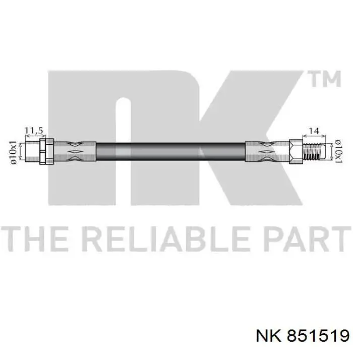 Шланг тормозной передний 851519 NK