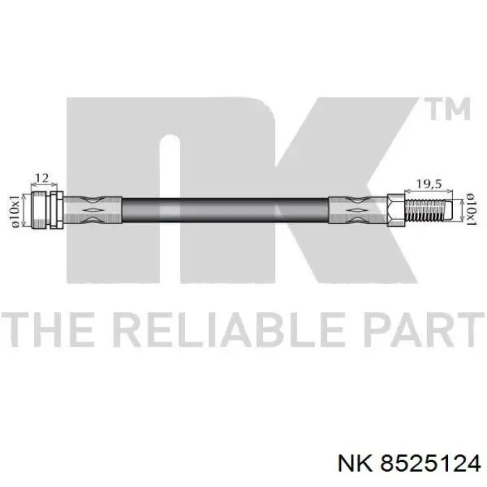 Задний тормозной шланг 8525124 NK