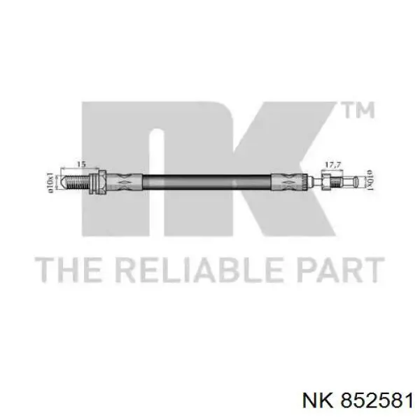 Tubo flexible de frenos delantero derecho 852581 NK