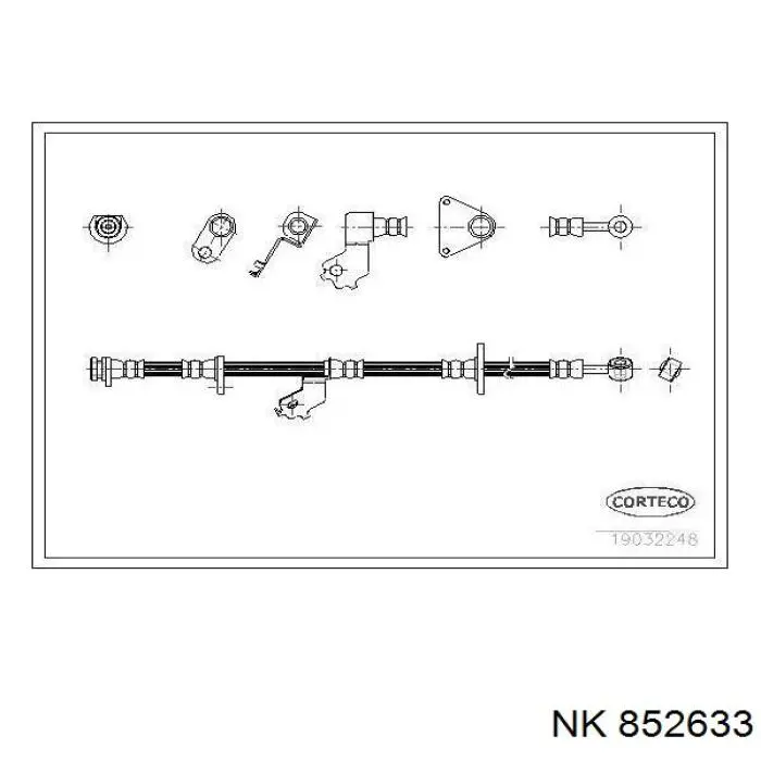 Шланг тормозной передний, левый NK 852633 цена, от 18.15 USD