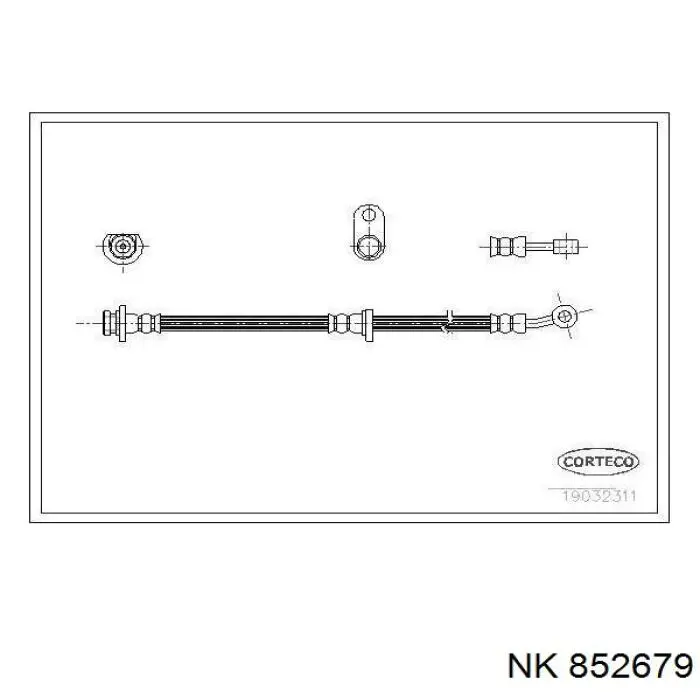 Шланг тормозной передний, левый NK 852679 цена, от 16.69 USD