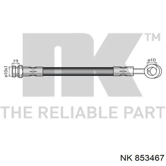 Шланг тормозной передний, левый NK 853467 цена, от 43.04 USD