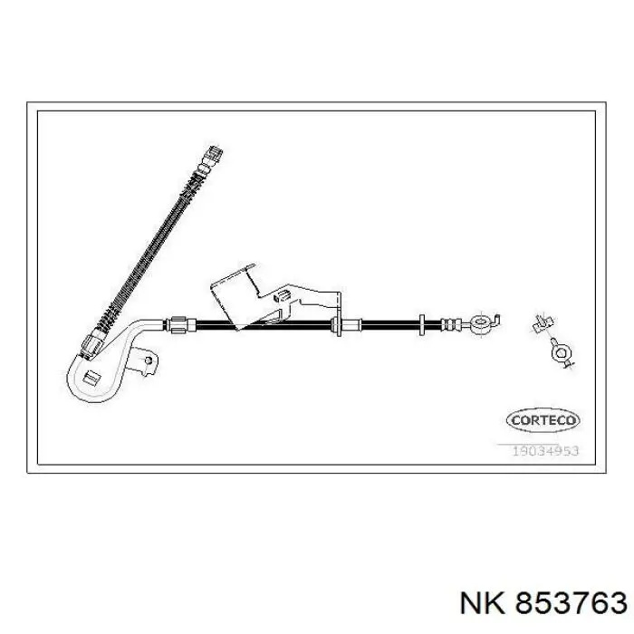 Шланг тормозной передний, левый NK 853763 цена, от 39.20 USD