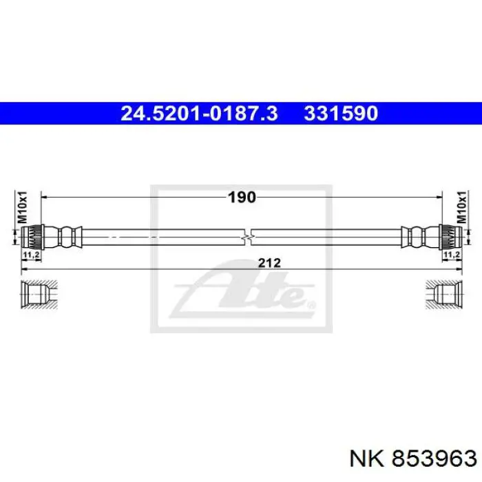 Купить 853963 NK Задний тормозной шланг