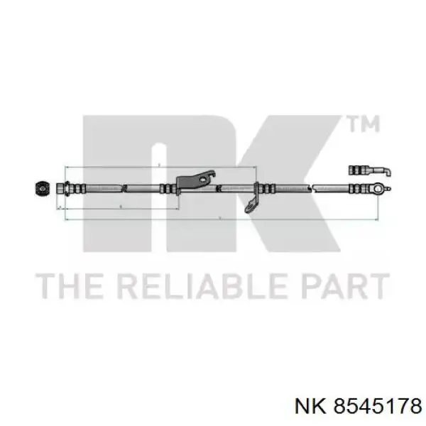 Шланг тормозной передний правый 8545178 NK