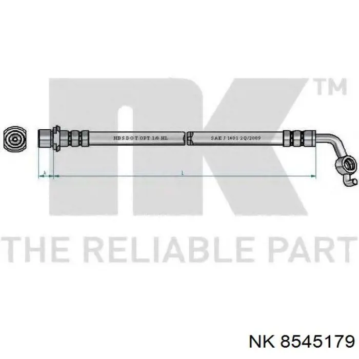 Шланг тормозной задний, левый NK 8545179 цена, от 11.17 USD