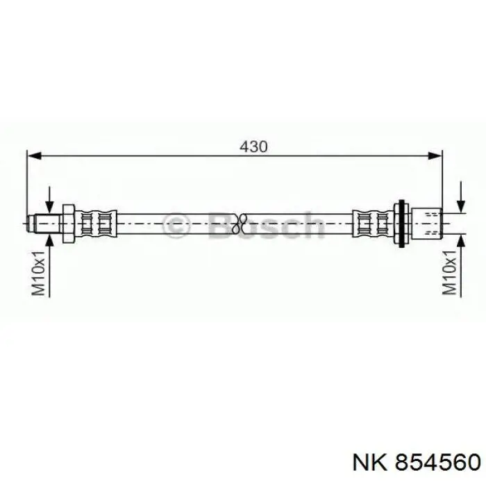 Шланг тормозной задний NK 854560