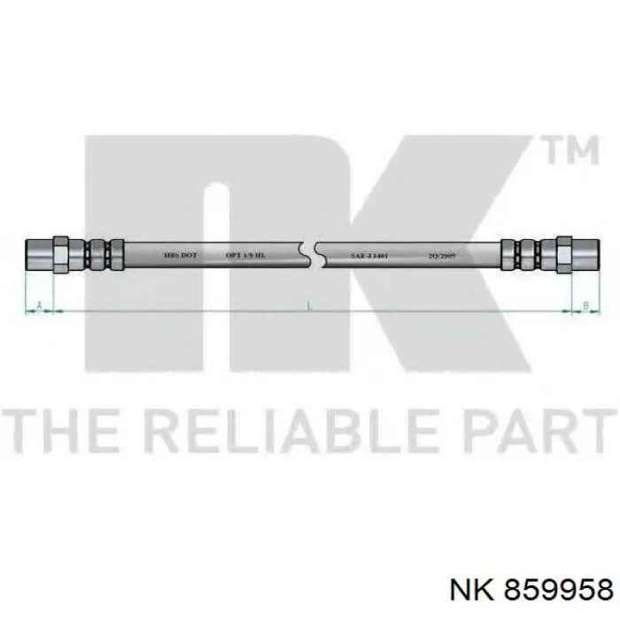 Шланг тормозной передний 859958 NK
