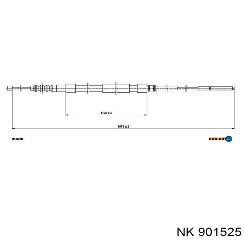 Купить 901525 NK Задний правый трос ручника
