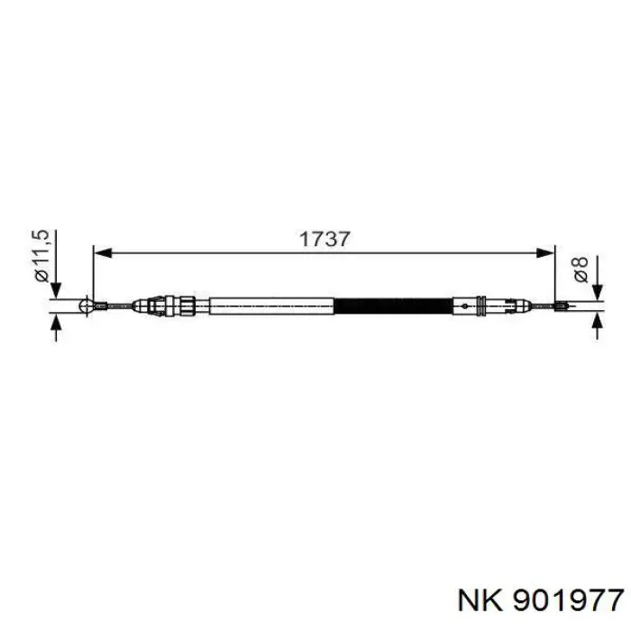 Задний трос ручника NK 901977 цена, от 13.31 USD