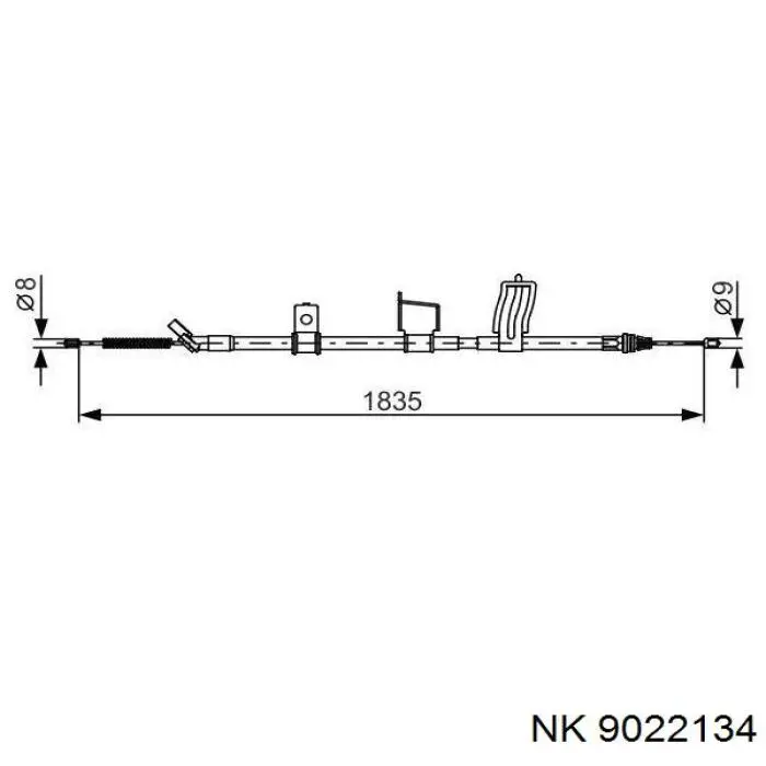 Трос стояночного тормоза задний правый NK 9022134 цена, от 28.20 USD