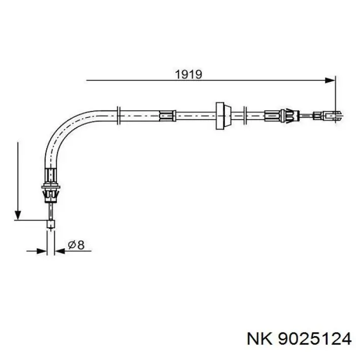 Трос ручного тормоза задний NK 9025124 цена, от 14.52 USD