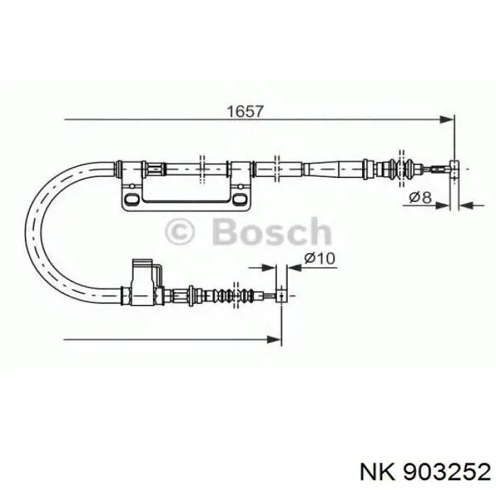 Трос ручного тормоза задний NK 903252 цена, от 19.89 USD