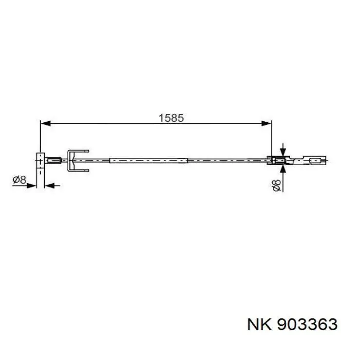 Задний трос ручника 903363 NK