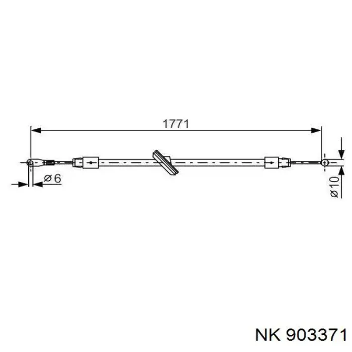 Трос ручного тормоза передний NK 903371 цена, от 10.07 USD