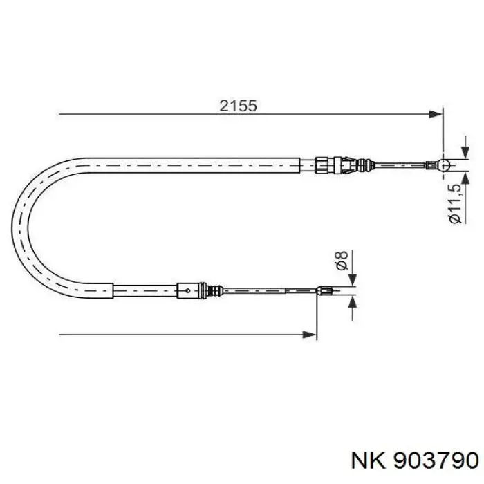 Задний трос ручника NK 903790 цена, от 12.27 USD