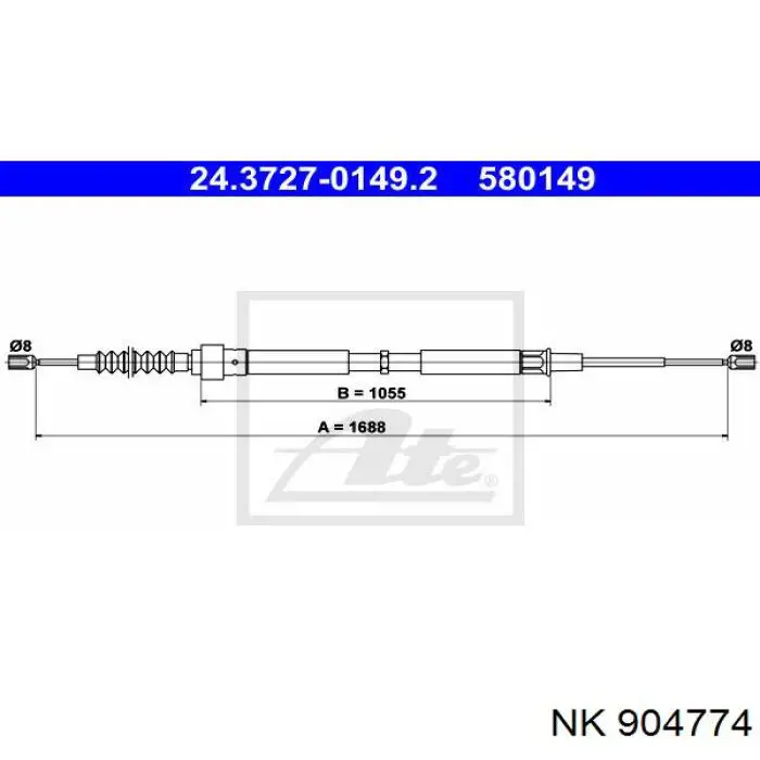 Задний трос ручника NK 904774 цена, от 8.15 USD