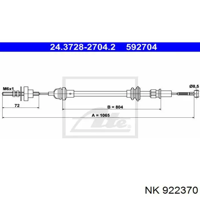 Cable de embrague 922370 NK