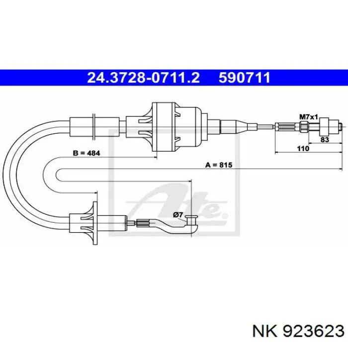 Cable de embrague 923623 NK