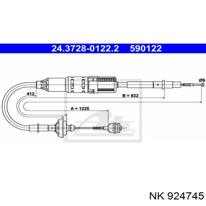Трос сцепления 924745 NK