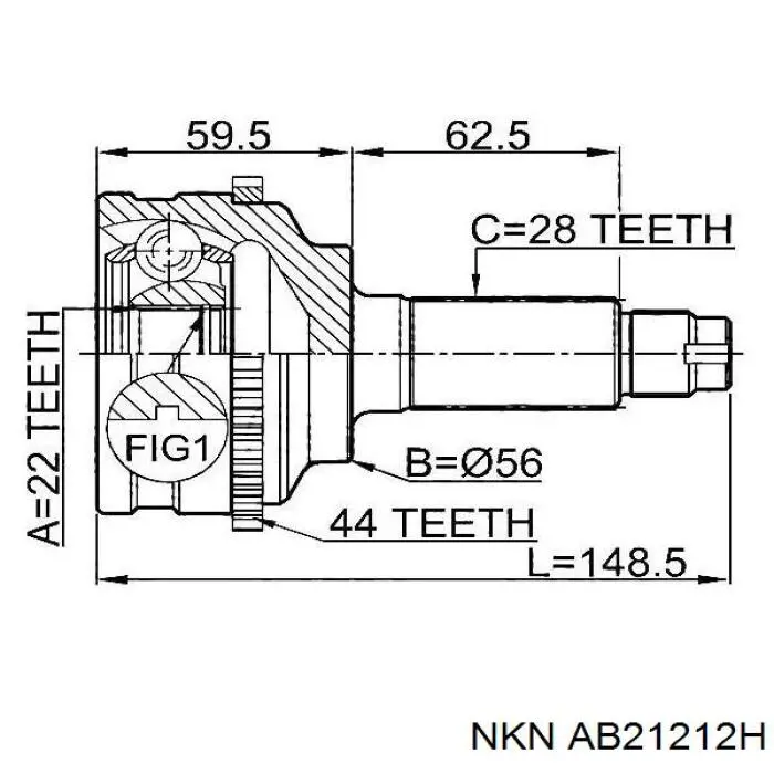 ШРУС наружный передний AB21212H NKN