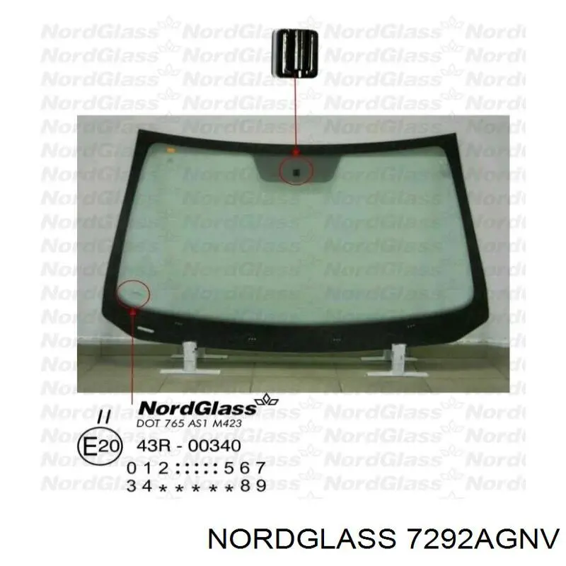 7292AGNV Nordglass стекло лобовое