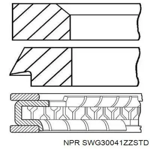 SWG30041ZZSTD NE/NPR kit de anéis de pistão de motor, std.
