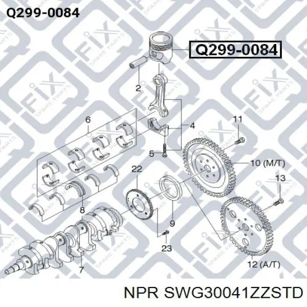 SWG30041ZZSTD NE/NPR Комплект поршневых колец, STD